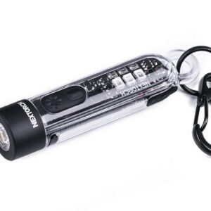 Lampe porte-clés rechargeable multifonctions K40 - éclairage blanc, rouge et bleu + UV - 700 lumens